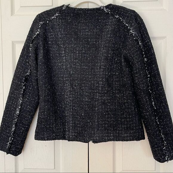 HEARTLOOM wool blend black silver cropped jacket NWT, size M - Picture 2 of 8